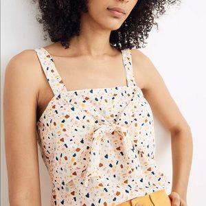 Madewell Tie-Front Cami Top in Terrazzo